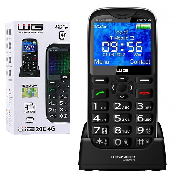 TELEFON WINNER GROUP WG20C 4G CZARNY 8591194113758
