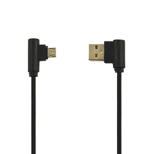 ECONOMY KABEL USB MICRO NYLON CZARNY 2A KĄTOWY  1M 5904238704080