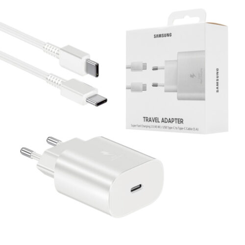 SAMSUNG ŁADOWARKA SIECIOWA TYP-C 3A EP-TA845 45W BIAŁY RETAIL BOX 8806090104473