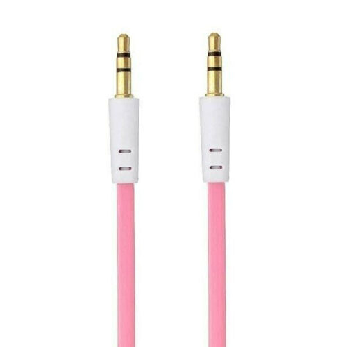 KABEL JACK WTYK-WTYK 0,9M PŁASKI RÓŻOWY 3,5 CALA PINK 5904238705223