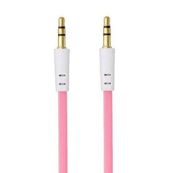 KABEL JACK WTYK-WTYK 0,9M PŁASKI RÓŻOWY 3,5 CALA PINK 5904238705223