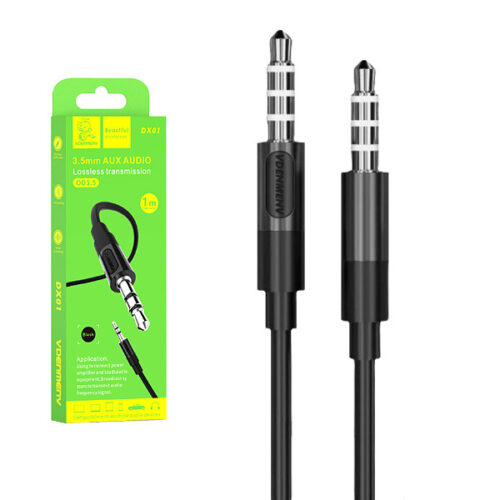 KABEL STEREO DENMEN JACK DO JACK 3,5 CALA  CZARNY 1M DX01 6973224874266