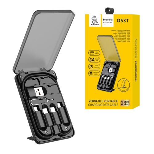 ZESTAW  DENMEN ADAPTERY MICRO TYP-C IPHONE + KABEL PD ETUI D53 6973224875911