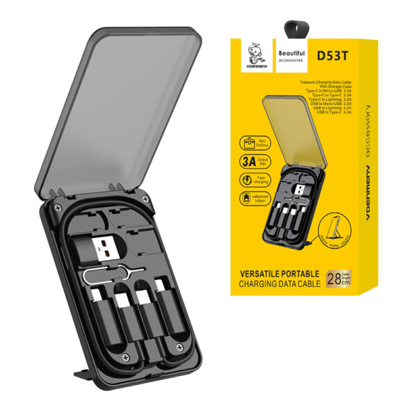 ZESTAW  DENMEN ADAPTERY MICRO TYP-C IPHONE + KABEL PD ETUI D53 6973224875911
