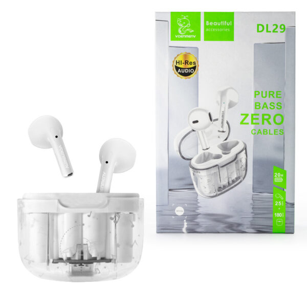 SŁUCHAWKI BLUETOOTH DENMEN EARBUDS BIAŁE DL29 TWS 6973224877847