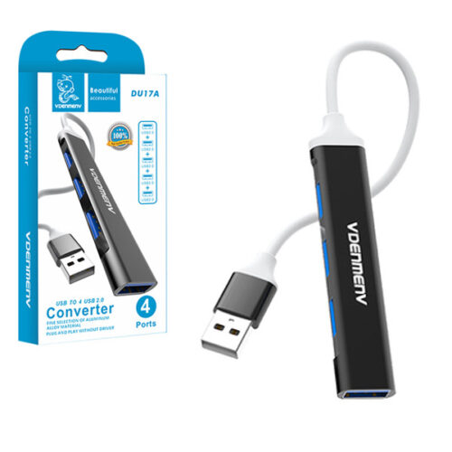 HUB USB  4XUSB DENMEN CZARNY ALUMINIUM DU17 6973224873818