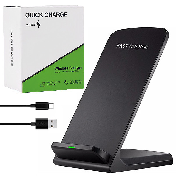 ECOBOX ŁADOWARKA INDUKCYJNA BEZPRZEWODOWA QI CZARNA FAST CHARGER