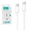 KABEL USB TYP-C DO TYP-C PD USB-C 3,6A DENMEN BIAŁY 2M D65 100W 6973224877519