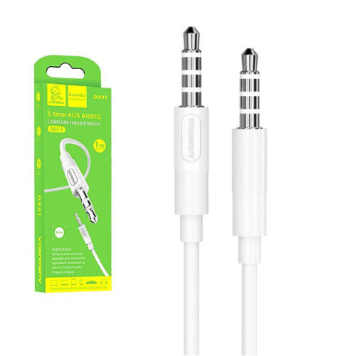 KABEL STEREO DENMEN JACK DO JACK 3,5 CALA BIAŁY 1M DX01 6973224873634