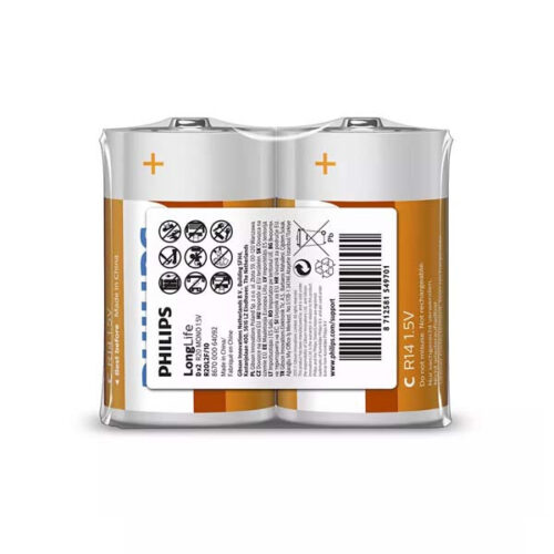 BATERIA PHILIPS R20 1.5V LONGLIFE 2 SZTUKI R20L2F 8712581549701