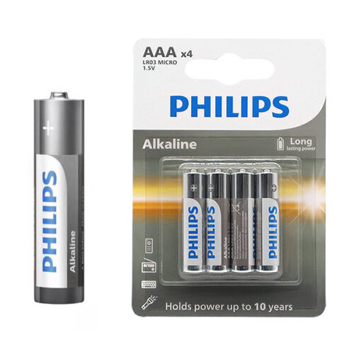 BATERIA PHILIPS AAA LR03 BLISTER 4SZT BATERIE ENTRY ALKALINE Phil-LR03A4B/10 4895229107991