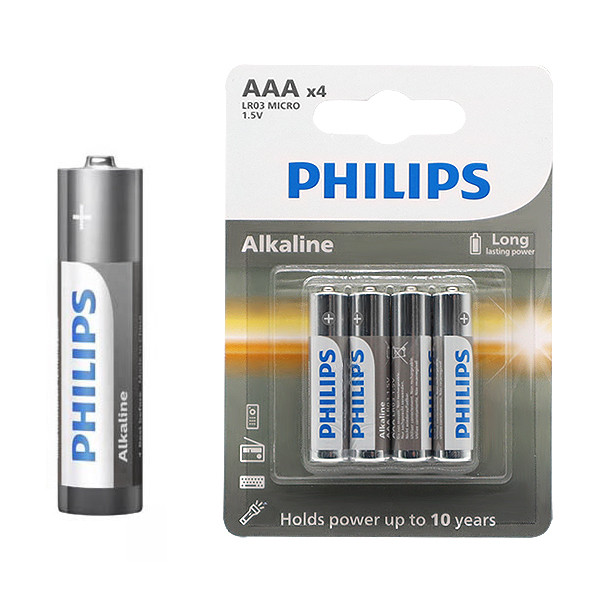 BATERIA PHILIPS AAA LR03 BLISTER 4SZT BATERIE ENTRY ALKALINE Phil-LR03A4B/10 4895229107991