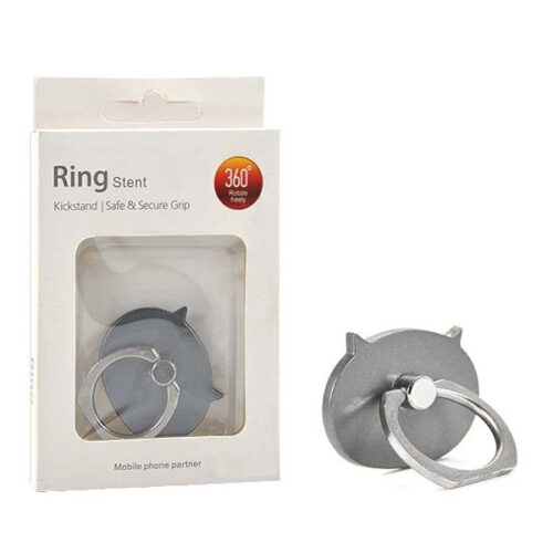 UCHWYT TELEFONU STOJAK GRUBY KOT SZARY UNIWERSALNY VEGA NA RĘKĘ RING HOLDER 5902012965894