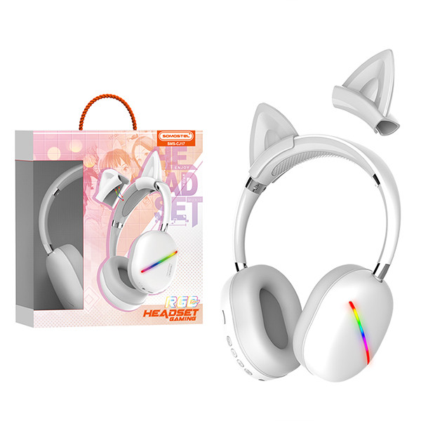 SŁUCHAWKI NAUSZNE BLUETOOTH SOMOSTEL KIDS BIAŁE SMS-CJ17 5904238714645