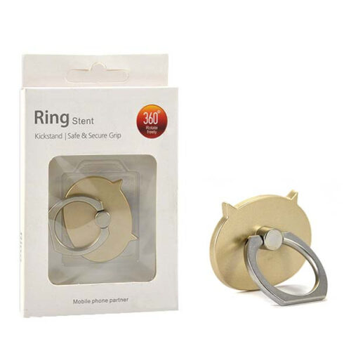 UCHWYT TELEFONU STOJAK GRUBY KOT ZŁOTY UNIWERSALNY VEGA NA RĘKĘ RING HOLDER 5902012965917