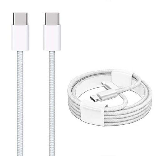 ECONOMY KABEL USB PD TYP-C DO TYP-C PD 60W BIAŁY OPLOT 1M DO IPHONE 15 5904238715017