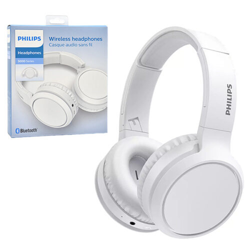 SŁUCHAWKI NAUSZNE BEZPRZEWODOWE BLUETOOTH PHILIPS BIAŁE TAH5205WT/00 840063201149