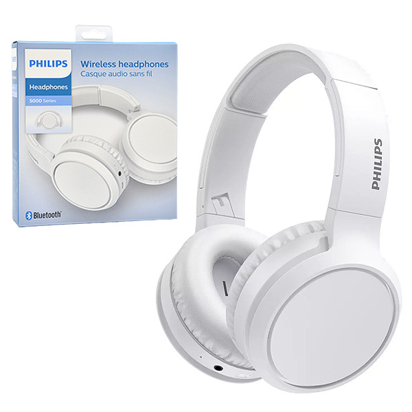 SŁUCHAWKI NAUSZNE BEZPRZEWODOWE BLUETOOTH PHILIPS BIAŁE TAH5205WT/00 840063201149