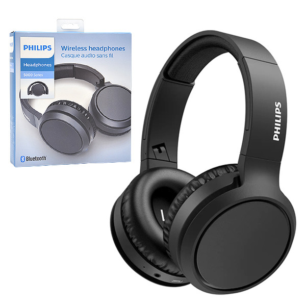 SŁUCHAWKI NAUSZNE BEZPRZEWODOWE BLUETOOTH PHILIPS CZARNE Phil-TAH5205BK/00 4895229109711