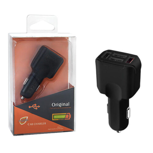 ŁADOWARKA SAMOCHODOWA 4 X USB 3A CZARNA FAST CHARGER QUICK 4XUSB 3.0 FASTON 3000mA 5904238709009