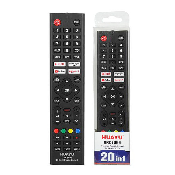 PILOT UNIWERSALNY TV LCD 20W1 URC1699 SMART, NETFLIX, YOUTUBE (LG, SONY, SAMSUNG, PHILIPS, PANASONIC, JVC, BEKO, THOMSON, VESTEL, GRUNDIG, HITACHI, HISENSE, HAIER ITP.) 6931956800984
