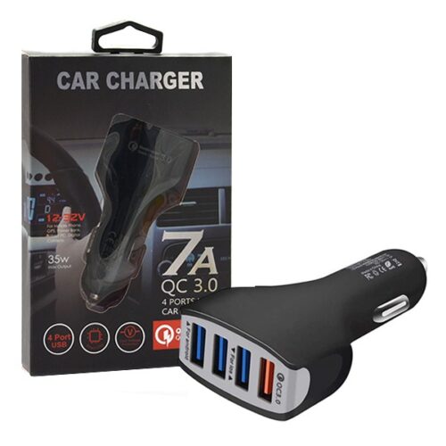 ECOBOX ŁADOWARKA SAMOCHODOWA 4XUSB 7A CZARNA 5902012968604