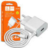 DENMEN BIAŁA ŁADOWARKA SIECIOWA USB +  KABEL TYP-C DC09T-W 2,4A 6973224873955