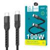 DENMEN KABEL USB TYP-C DO TYP-C  CZARNY 5A 100w D59C-B 6973224877144