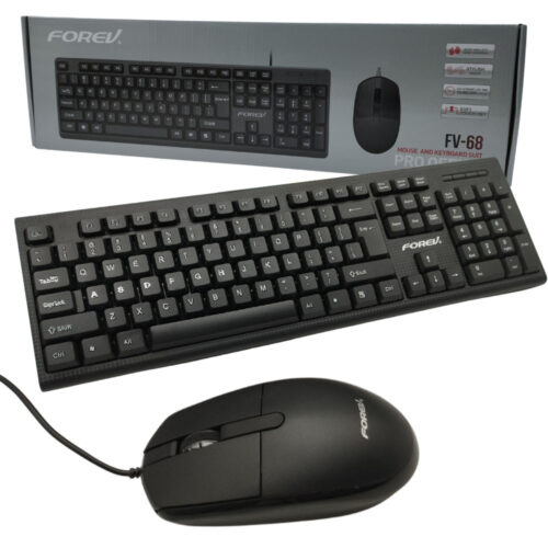 FOREV KLAWIATURA PRZEWODOWA + MYSZ ZESTAW  CZARNA FV-68 5904238716397