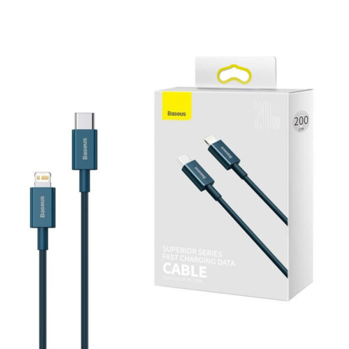 BASEUS KABEL USB-C LIGHTNING DO IPHONE POWER DELIVERY 20W 2M CATLYS-C03 6953156205376