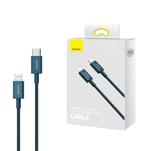 BASEUS KABEL USB-C LIGHTNING DO IPHONE POWER DELIVERY 20W 2M CATLYS-C03 6953156205376