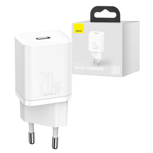 BASEUS Ładowarka sieciowa USB-C Type-C PD QC3.0 20W 3311 - uniwersalny CCSUP-B02 6953156230002