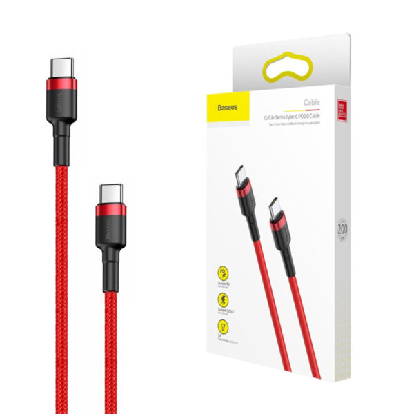 BASEUS KABEL TYP-C TYP-C POWER DELIVERY QUICK CHARGE  3.0 60W 2M  CATKLF-H09 6953156285224