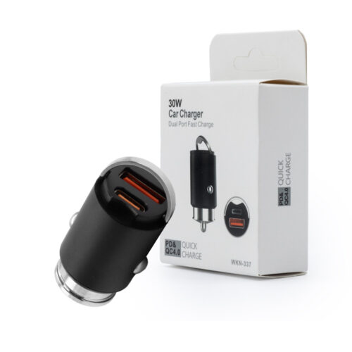 ECOBOX ŁADOWARKA SAMOCHODOWA 30W CZARNA PD3.0+QC4.0 WKN-337 8569177895427