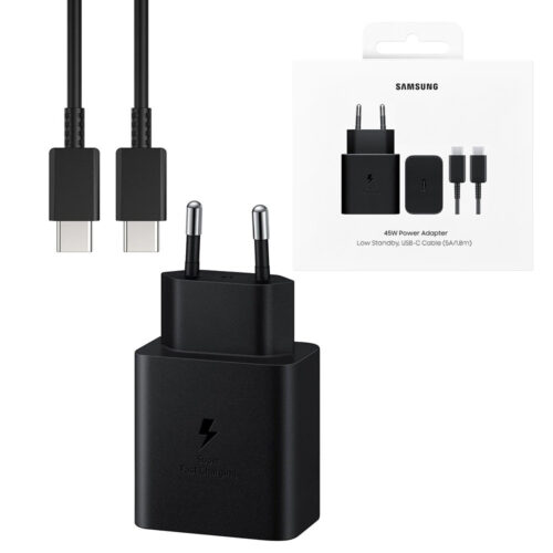 SAMSUNG ŁADOWARKA SIECIOWA TYP-C PD EP-T4511 45W CZARNY 3A + KABEL TYP-C - TYP-C 8806095471761