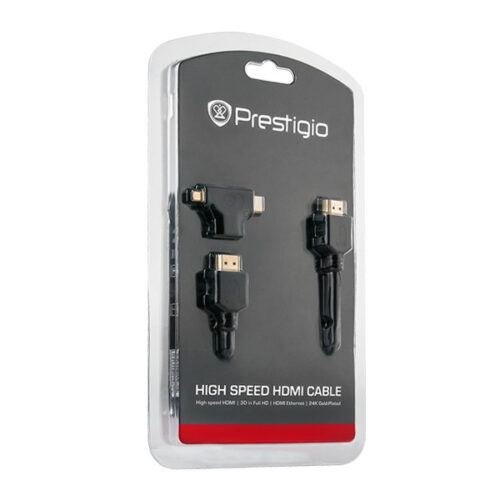KABEL HDMI 4K1,8M PRESTIGIO PHDMIAC1 + ADAPTERY MICRO MINI HDMI 8595248119314