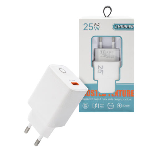 ECOBOX ŁADOWARKA SIECIOWA PAX TYP-C 25W LED PD BIAŁA