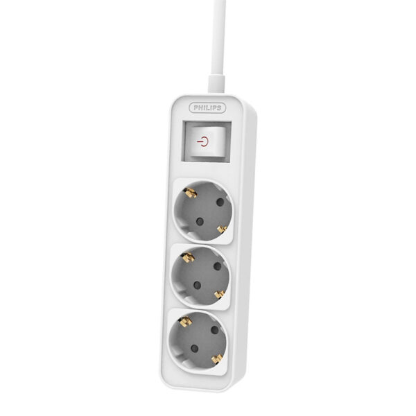 PRZEDŁUŻACZ SIECIOWY PHILIPS LISTWA ZASILAJĄCA BIAŁA 3 GNIAZDA SCHUKO 1,5M CHP2134W/58 4895229136847