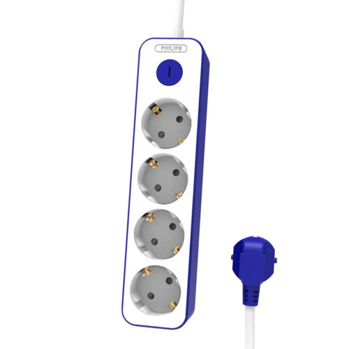 PRZEDŁUŻACZ SIECIOWY PHILIPS LISTWA ZASILAJĄCA BIAŁA 4 GNIAZDA SCHUKO 1,5M CHP2145U/58 4895229136892