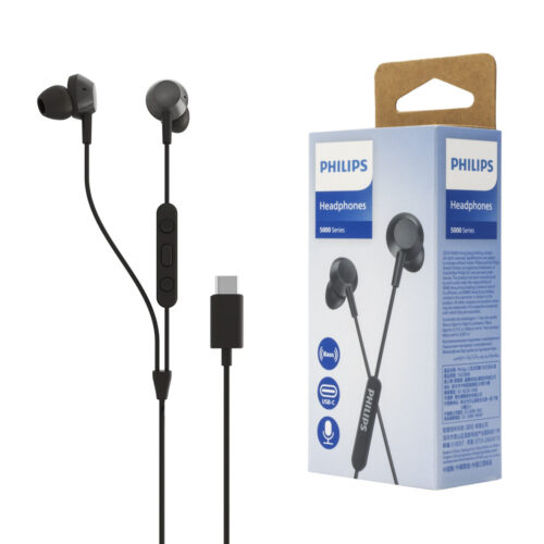 SŁUCHAWKI DOUSZNE PRZEWODOWE PHILIPS Phil-TAE5008BK/00 CZARNE 4895229132900