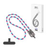 ECOBOX KABEL  240W TYP-C DO TYP-C SMYCZ NA SZYJE TĘCZA RÓŻ/NIEB 5904238719572