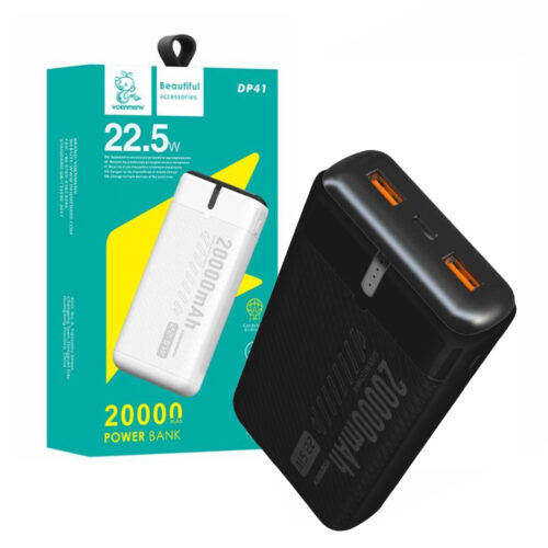 POWER BANK DENMEN BATERIA AWARYJNA CZARNA 20000mAh DP41 USC + TYP-C 6973224877991
