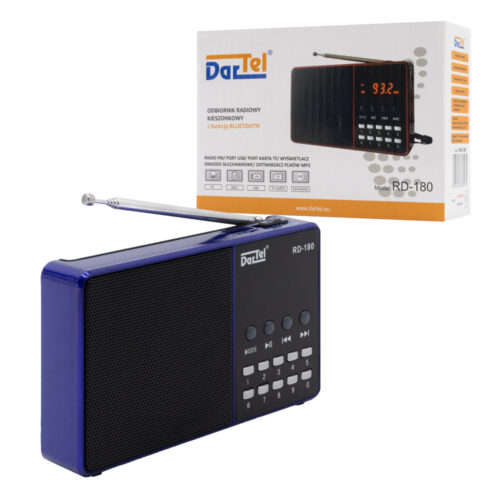 DARTEL PRZENOŚNE RADIO ANALOGOWE Z FUNKCJĄ BLUETOOTH RD-180 NIEBIESKIE 5901947680582