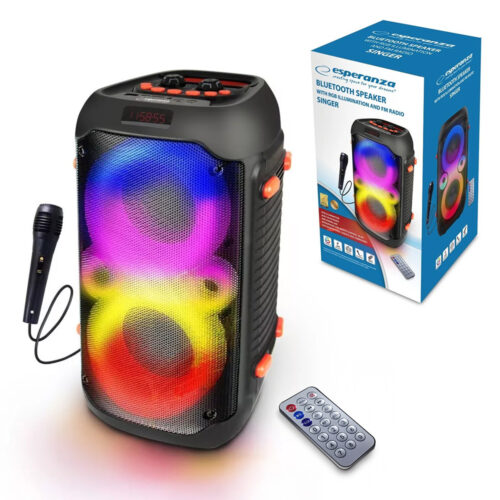 ESPERANZA GŁOŚNIK BT FM LED RGB KARAOKE SINGER 5901299961193