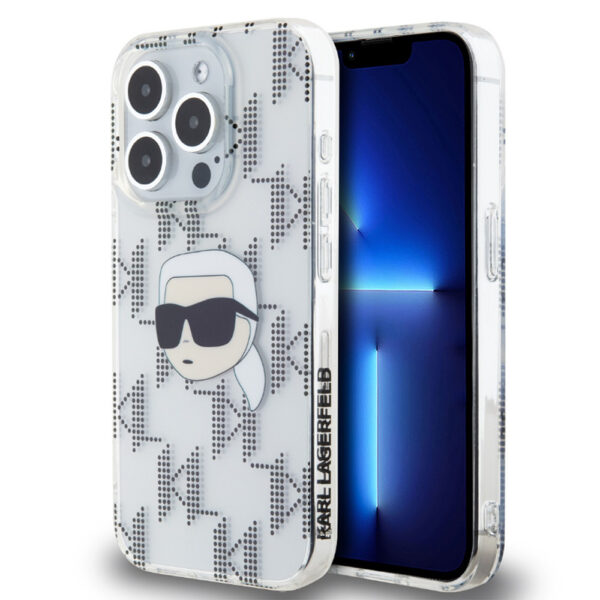 KARL LAGERFELD IML ELECTROPLATED REPEATED LOGO CASE FOR IPHONE 15 PRO TRANSPARENT 3666339286026