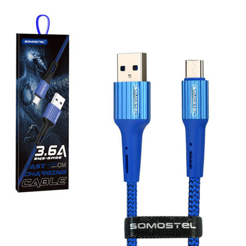 SOMOSTEL KABEL USB MICRO USB 3.6A NIEBIESKI QC 3.0 1M  SMS-BW06 5902012966709