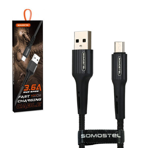 SOMOSTEL KABEL USB MICRO USB 3.6A  CZARNY 6A QC 3.0 1M SMS-BW06 5902012966716