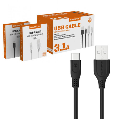 SOMOSTEL KABEL USB TYP-C 3.1A  QC 3.0 1M POWERLINE SMS-BT09 ECL 5902012966839