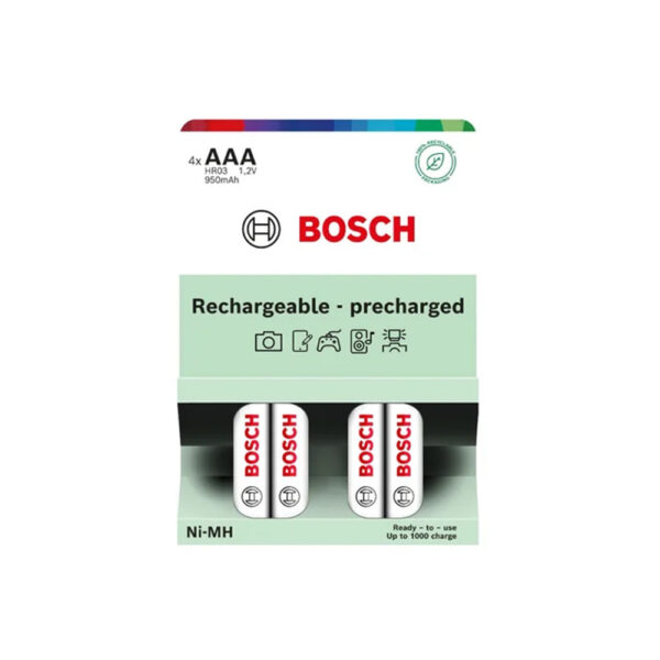 AKUMULATOR WSTĘPNIE NAŁADOWANY BOSCH  4SZT AAA HR03B4P950/00 950mAh 8594162800544