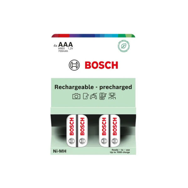 AKUMULATOR WSTĘPNIE NAŁADOWANY BOSCH  4SZT AAA HR03B4P700/00 700mAh 8594162800568